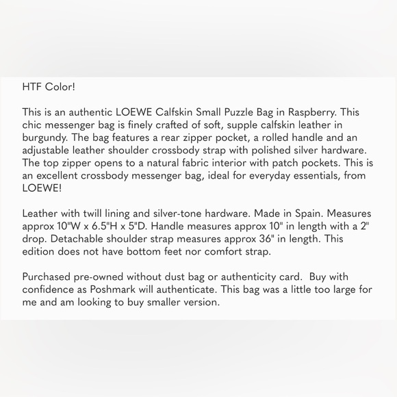 Loewe Raspberry Puzzle Bag - Picture 11 of 11